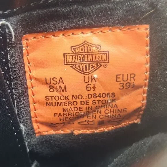 Harley-Davidson - Women’s Leather w/ Metal Buckle Black Heeled Boots - Size 8.5 - Picture 10 of 10